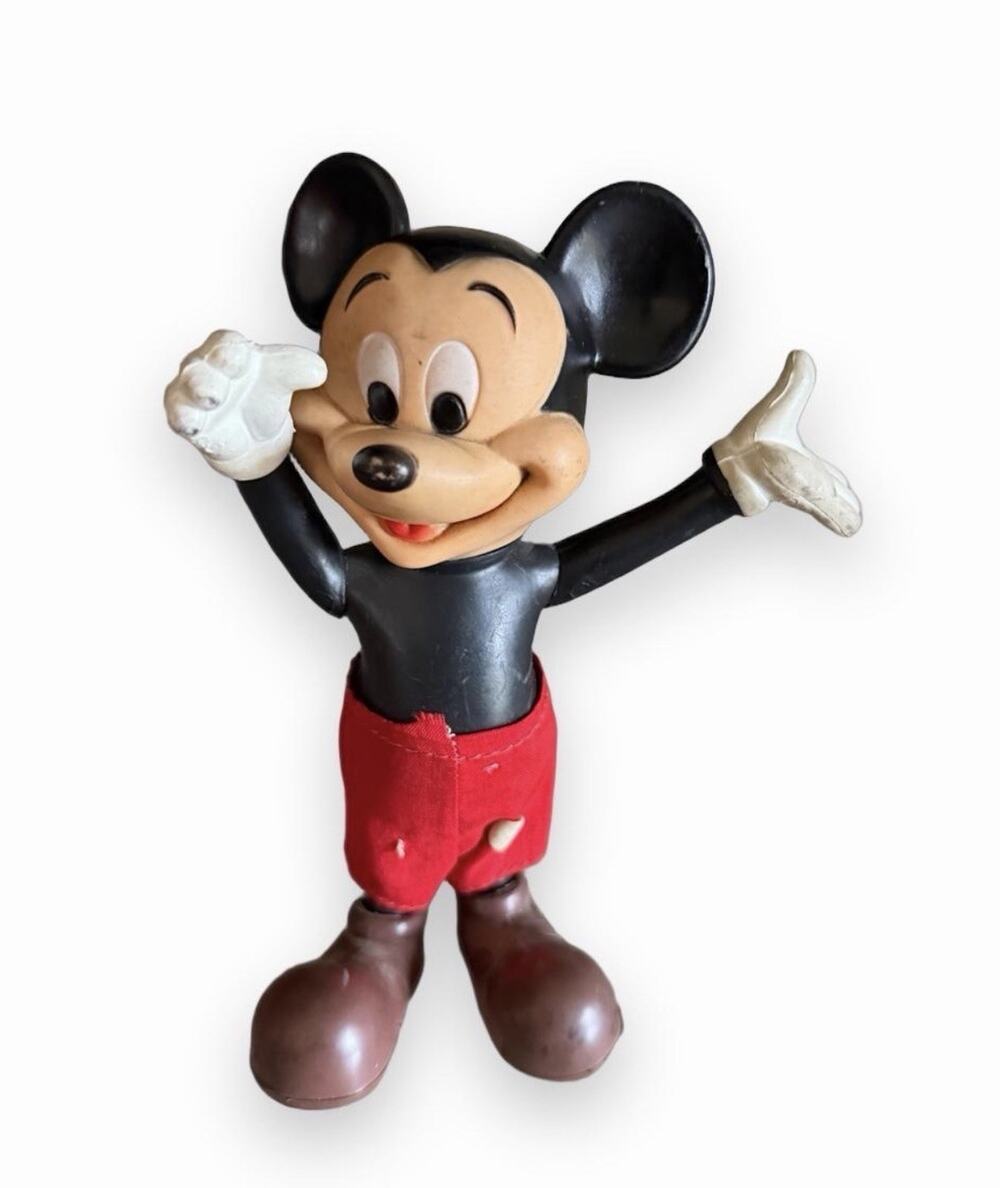 VINTAGE R. DAKIN & CO DISNEY MICKEY MOUSE DOLL FIGURE HONG KONG 8” No Shirt